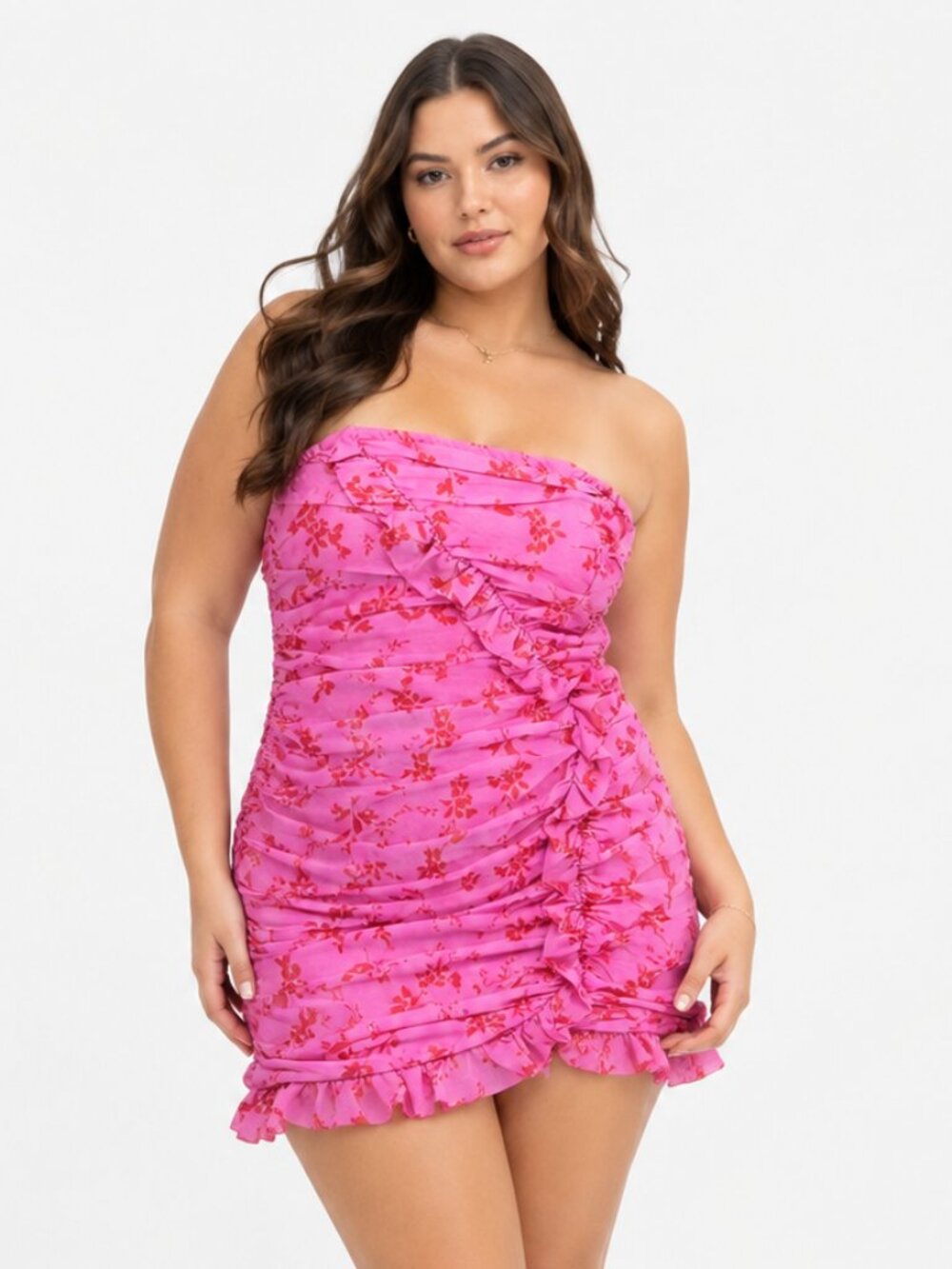 NWT Wild Fable Pink Floral Convertible Strapless Dress XL